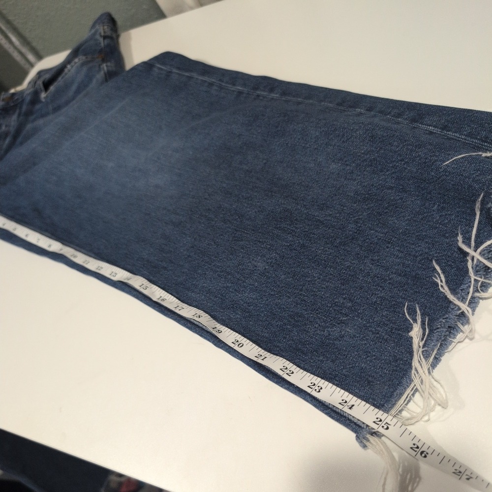 Madewell Low-Slung Baggy Crop Jeans Blue Raw Hem 29 NU172 DM8487 - Picture 10 of 10